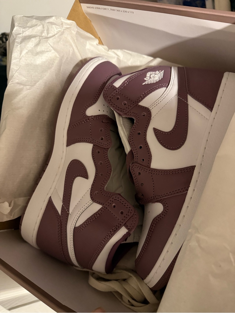 Nike Women’s Air Jordan 1 Mid White and Burgundy Sneakers